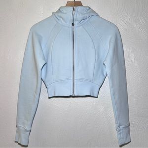 Lululemon Scuba Full-Zip Cropped Hoodie in Powder Blue